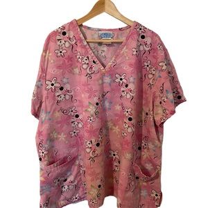 Simply Basic floral scrub top